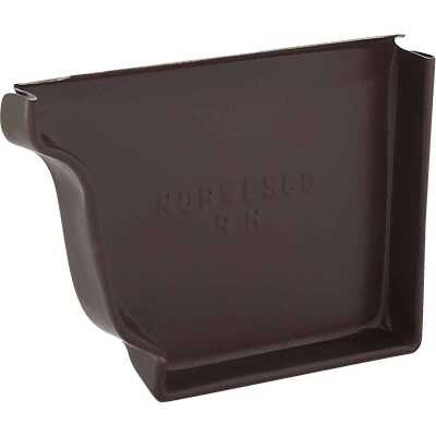 NorWesco 4 In. Galvanized Brown Right Gutter End Cap